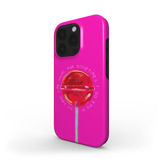 suck a lollipop, pink