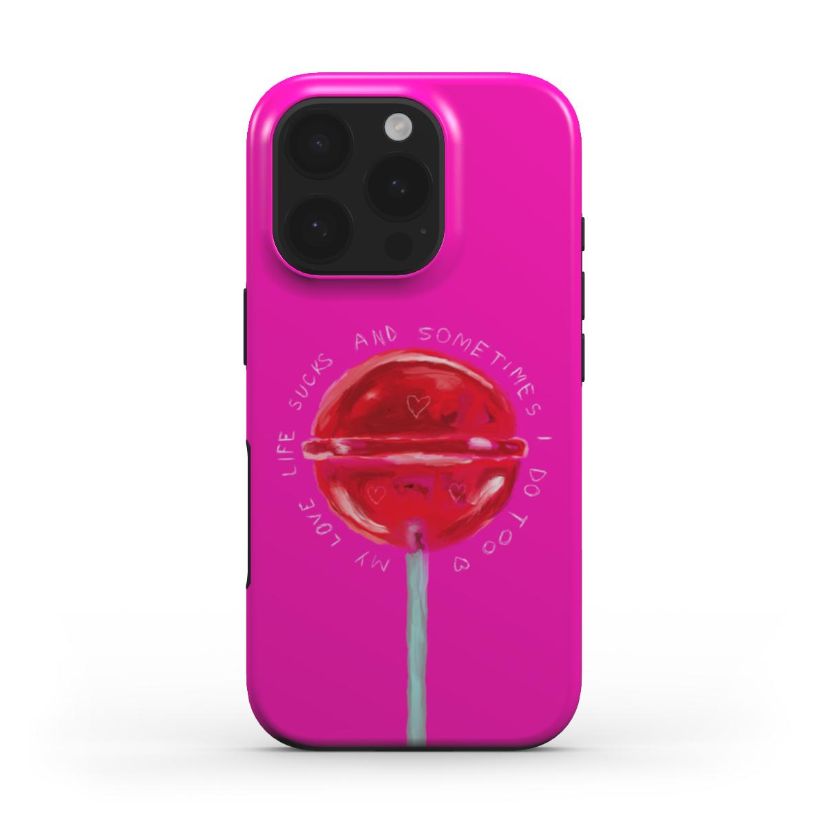 suck a lollipop, pink