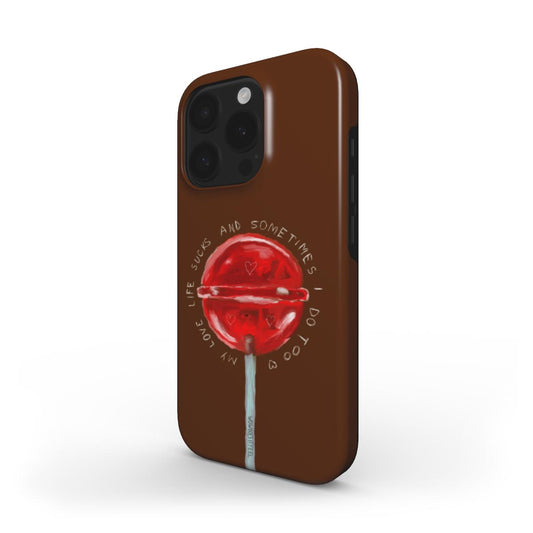 suck a lollipop, brown