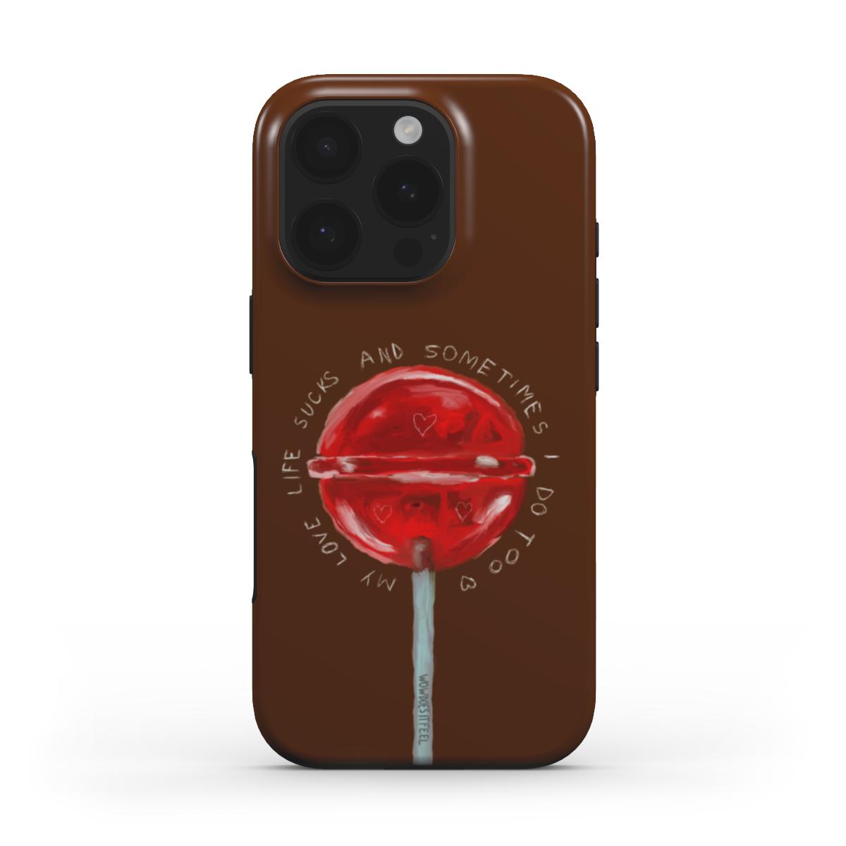 suck a lollipop, brown